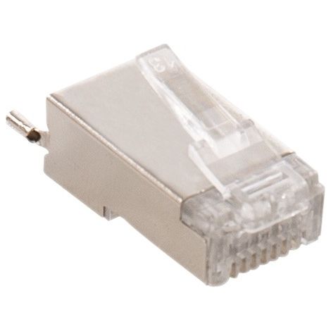 Ledkia – Connecteur RJ45 FTP blindé pour extérieur – 8 broches – Couverture métallique – Finition PVC – Usage en espaces extérieurs (1/4)