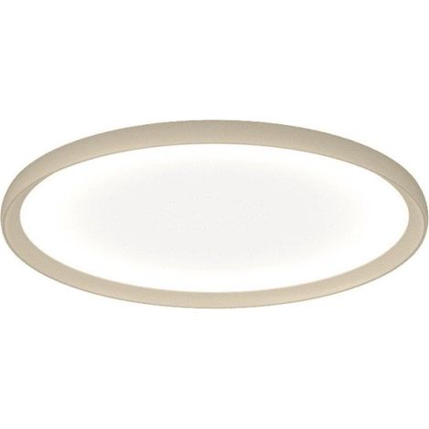 Plafoniera moderna top light plana 1221 60 led cct switch metallo acrilico, finitura metallo sabbia