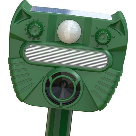 Solarbetriebener Haustierabwehrer für den Außenbereich – Bewegungsmelder mit Ultraschall, LED und wasserdicht, 395 x 118 x 67 mm (1/5)