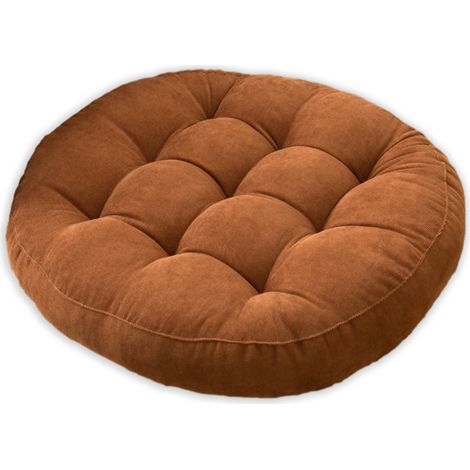 Coussin Ronde - 40 cm - Mousse Épaisse + Velours Doux - Pour Siège Bureau Chaise Maison Voiture - Lot de 1 (1/5)