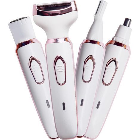 Rasoir électrique pour femme, tondeuse à cheveux pour visage, nez, sourcils, barbe, moustache, bras, jambes, aisselles, bikini, rechargeable sans douleur, portable, 4 en 1 pour femme (1/5)