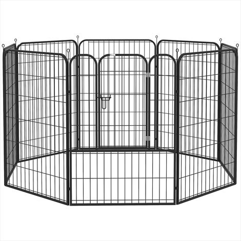 Barrière pour chien Parc enclos en acier époxy 8 panneaux (1/5)