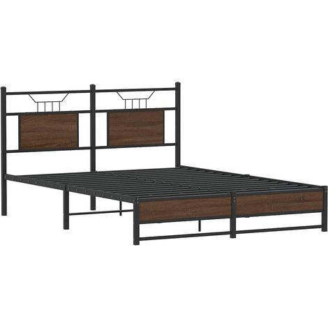 vidaXL Giroletto senza Materasso Rovere Marrone 150x200 cm Truciolato (1/5)