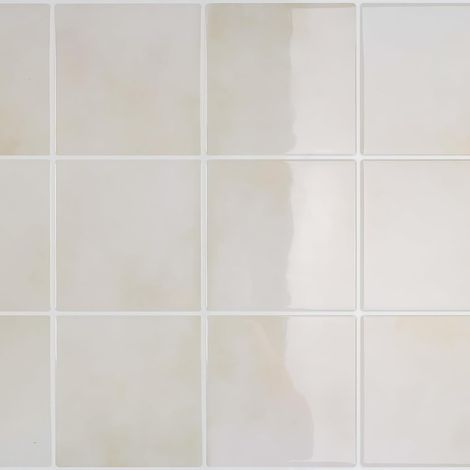 Adhesive pour Cuisine 16 Pièces Carrelage Adhesif Mural Marbre Beige 3D Mosaique Carrelage Imperméable Dalle PVC Adhesive Murale Résistant à la Chaleur Buanderie 30.5cm x 30.5cm (1/5)