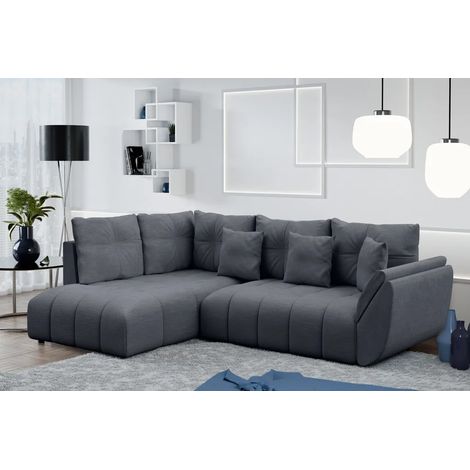 AX LIVING Ecksofa mit Schlaffunktion Corleone L Sofa Grau 268 cm