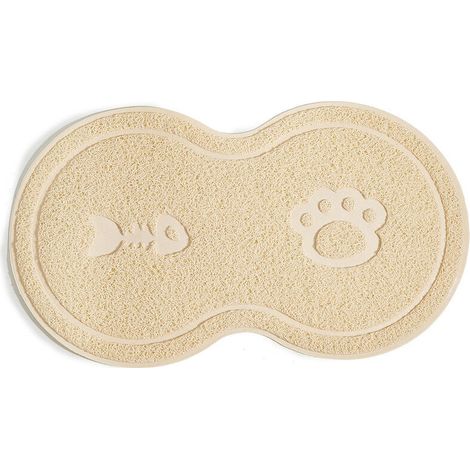 Silicone Cat Feeding Mat, Waterproof and Non-Slip Placemat for Dogs and Cats, Water Bowl Design - White, 45 x 25 cm