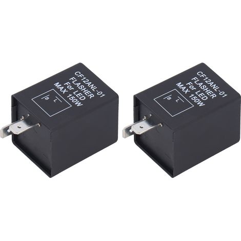 2 clignotants à LED, relais électronique à 2 broches, normalement ouvert, clignotant de voiture, 12 V CC (1/5)