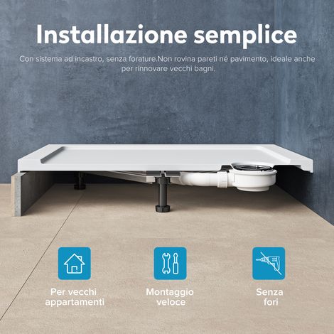 doporro Piedini per Piatti Doccia – Telaio Regolabile in Acciaio Zincato – Piedini Supporto Universale Lunghezza 1080mm Duschwannenfüße01 (1/5)