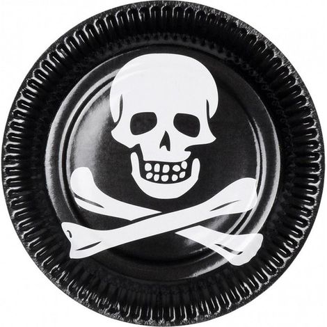 Piatti di carta classici dei pirati, 23 cm, 10 pezzi