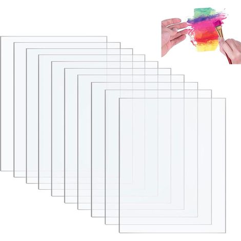 Lot de 10 plaques en verre acrylique (10 x 15 cm) - Plaques acryliques de 1 mm - En plastique acrylique transparent - Pour cadre photo, exposition de projet, peinture, présentoir de table (1/5)