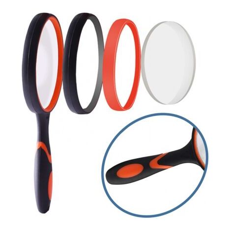Loupe 10x pour enfants, loupe de 75mm, loupe avec poignée en caoutchouc souple antidérapante