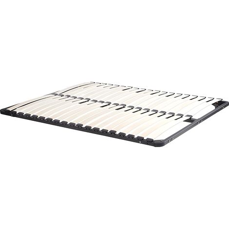 Sommier cadre à lattes 180 x 200 cm - 2x19 lattes - Sans pieds - Noir - KALISTA de YSMÉE