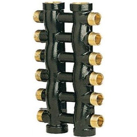 Collettore 6x6 complanare 3/4" x 1/2" per riscaldamento ICMA