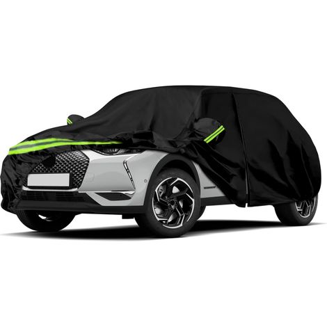 Housse de Voiture Adaptée pour Citroen DS3/DS 3 Crossback 2009-2025, Housse de Garage Complète Noire étanche avec Porte Zippée pour Neige, Pluie, Protection Tous Temps,Personnalisé pour DS 3 Crossback