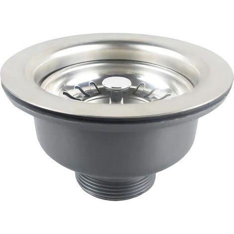 Bonde D'évier sans Trop Plein Panier Inox ø 110 mm 1½", Acier Inoxydable + ABS, Bonde + Panier (1/4)