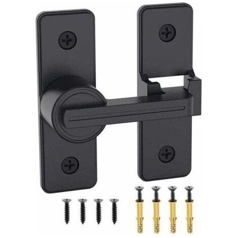 Loquets de porte Loquet de sécurité Verrou de porte Verrou de porte en alliage de zinc robuste pour serrure de porte de grange coulissante, jardin, salle de bain, porte de garage (noir), (1/5)