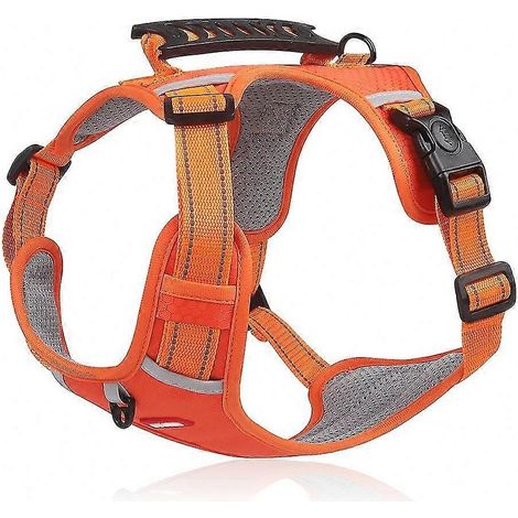Harnais réfléchissant pour chien avec poignée de contrôle et gilet de sécurité intégré - Jaune (1/5)
