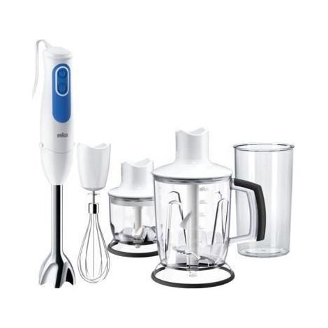 BRAUN MQ3045WH Mixeur plongeant avec 2 hachoirs Aperitive - Blanc et Bleu (1/3)