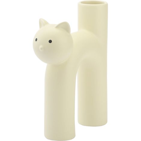 Vase stylé mignon céramique blanc - ambiance cosy pour bureau à domicile - rend vos tâches plus faciles (1/5)