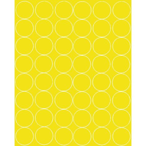 Pegatinas circulares de 6 cm, pegatinas circulares con puntos, 48 unidades, color amarillo brillante.