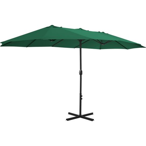 Maison Exclusive - Sonnenschirm mit Aluminium-Mast 460x270 cm Grü