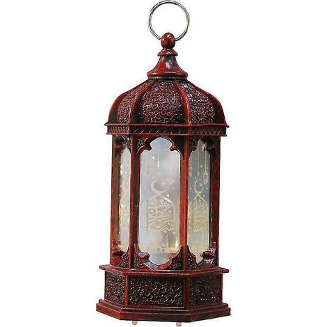 Lanterne islamique musulmane Ramadan Eid LED Lampe d'éclairage de bureau arabe (rouge) (1/5)