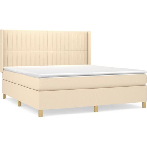 Maison Exclusive - Boxspringbett mit Matratze Creme 160x200 cm St