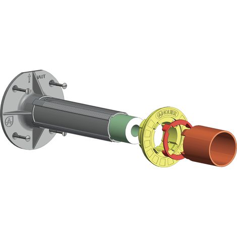 Anquier – Support ITE'FIX pour robinet de puisage – Fixation pour isolants de 80 à 200 mm – Maintien durable et finition propre – Application mur extérieur (1/2)