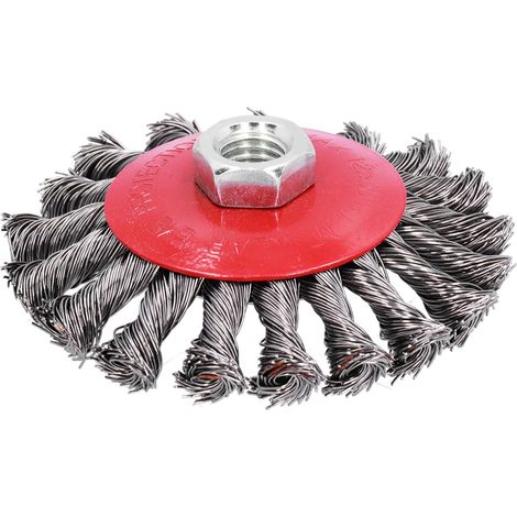 Brosse métallique torsadée, godet de meulage à nœuds, outil de meulage pour enlever la rouille et la peinture, écrou M10x1,5, 10 cm (1/5)