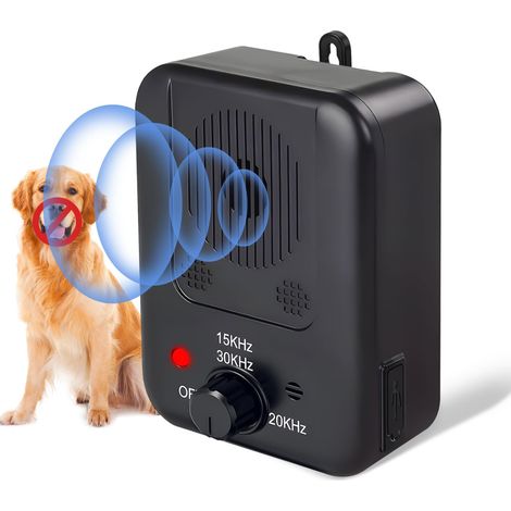 Dispositivo disuasorio de mordeduras de perro, dispositivo repelente de mordeduras de perro, silenciador repelente de mordeduras de perro, 3 niveles de sensibilidad y frecuencia, alcance de 10 metros, (1/5)