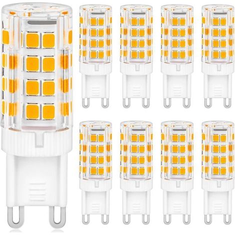 Ampoules Led G9, Ampoule G9 5W Blanc Chaud 3000k 500lm équivalen 50W HalogèNe, AC 85-265V Dimmable Sans Scintillement économie Ampoules pour Chambre Salon Cuisine Jardin, Lot de 8 [Classe énergétique-
