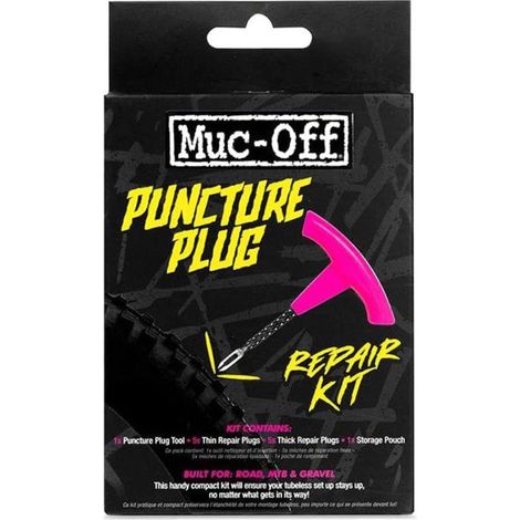 Kit de mèches pour réparation tubeless - Muc-Off - Noir/Rose/Jaune - 10 mèches - Outil 2-en-1 - Taille unique (1/4)