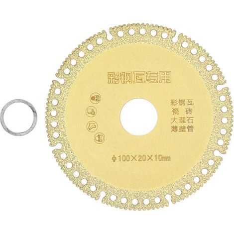 Lame de scie diamantée 10 cm (4 pouces) à coupe rapide, stable et précise, pour carrelage, marbre et tuyaux à parois fines (1/4)