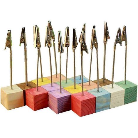 Lot de 16 supports photo en pin, porte-cartes, pinces mémo pour bureau, cadeaux de mariage (couleur aléatoire) (1/4)