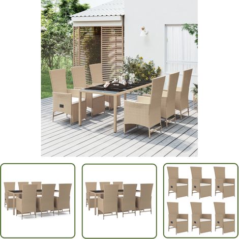Furniture Limited - Ensemble à manger de jardin et coussins 7 pcs (1/5)