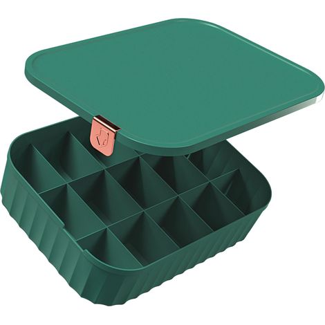 Séparateurs de rangement pour chaussettes et sous-vêtements (10 compartiments) - Gain de place - Idéal pour la maison, la chambre ou le dortoir - Vert (1/5)