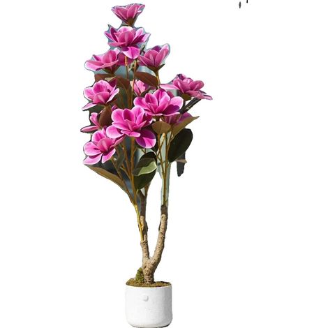 Albero di magnolia artificiale, design realistico, per interni, viola (1/2)