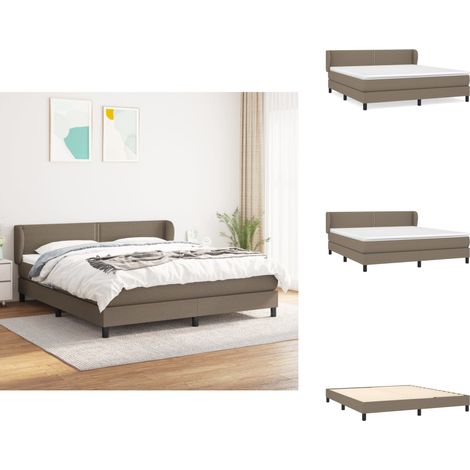 Boxspringbett mit Matratze Taupe 180x200 cm Stoff - Boxspringbett - Doppelbett - Bettenrahmen - Lattenrost - Matratze (1/5)
