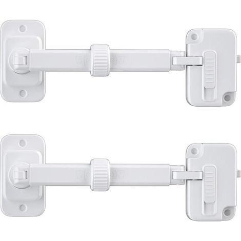 Lot de 2 verrous de fenêtre autocollants pour sécurité enfants et animaux, réglables, pour fenêtres en PVC, métal et bois, sans perçage (1/5)
