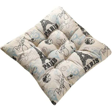 Set mit 2 Stuhlkissen, quadratisch/rund, dickes Sitzkissen, gefülltes Dekokissen, Gartenkissen für Gartenstühle, Küchen- oder Esszimmerstühle, für den Innen- und Außenbereich geeignet