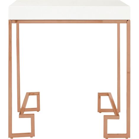 Interiors by Premier Contemporary Rose Gold Angled Legs End Table, Versatile Sitting Room Side Table, Sturdy Lounge Side Table (1/2)