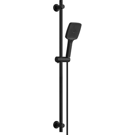 Colonne de Douche en Acier inoxydable avec Douchette à Main 3 Jets, Ensemble Barre de douche et Support de Pommeau de Douche et Tuyau pour Salle de Bain, 100cm Chromé (1/5)