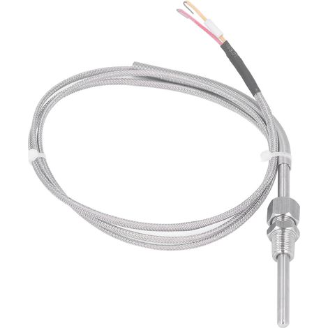 Capteur de température à thermocouple exposé de type K, raccord à compression réglable NPT 1/8", ressort de 1 m, longueur réglable (1/5)