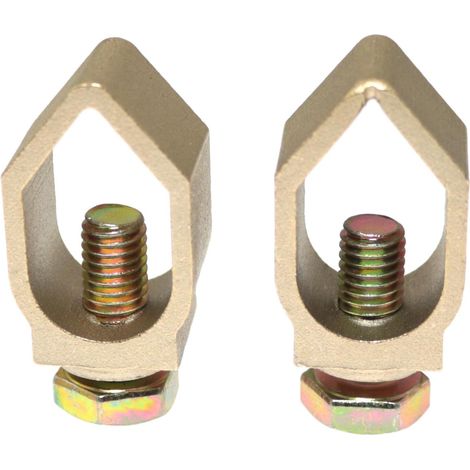 Lot de 2 colliers de serrage de tige de mise à la terre en laiton de type A, accessoires de protection contre la foudre utilisés dans les industries (1/4)