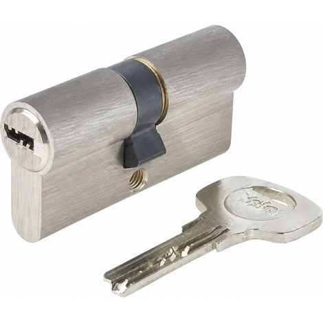 Zylinder Serie 1000 30x30mm auskuppelbar vernickelt, 6 Stifte, 4 Wendeschlüssel.