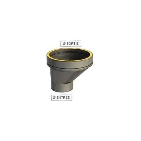 Raccord poêle Mâle excentré vers double paroi isolé 80 mm - 130 mm (1/2)