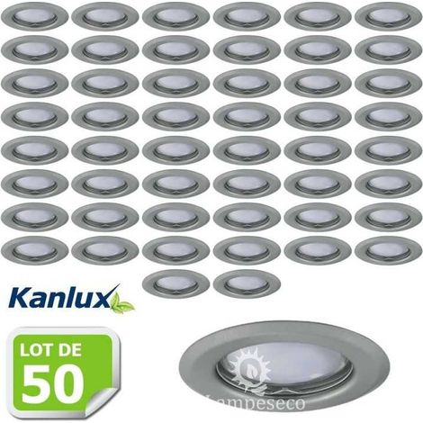 Lot de 50 Fixation de spot encastrable chrome matt D83mm marque Kanlux ref 26793