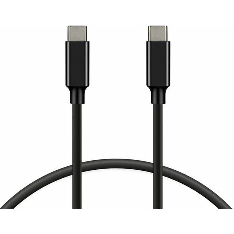 Cable de carga y datos USB-C a USB-C 100 W, Carga ultra rápida, 1 m, Negro
