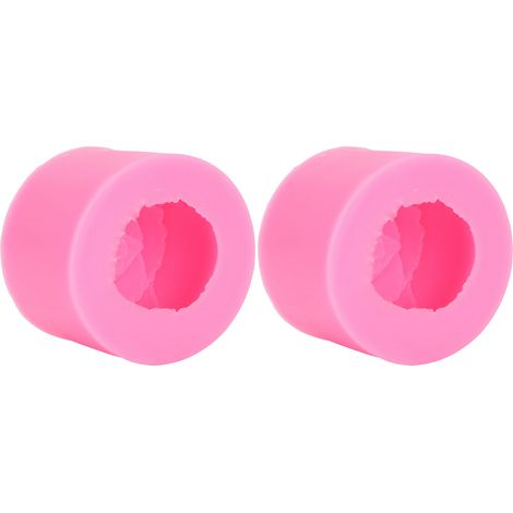 Set mit 2 Silikon-Blumenformen zum Dekorieren von Kerzen, Seifen und Kuchen (rosa) (1/5)