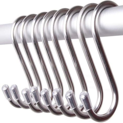 Ganci a S resistenti in acciaio inox 304, 20 pezzi (304)